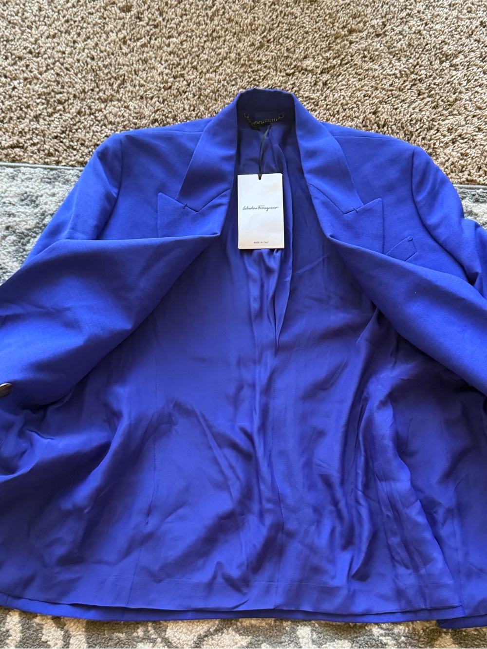 Salvatore Ferragamo Cobalt Blue Tailored Blazer